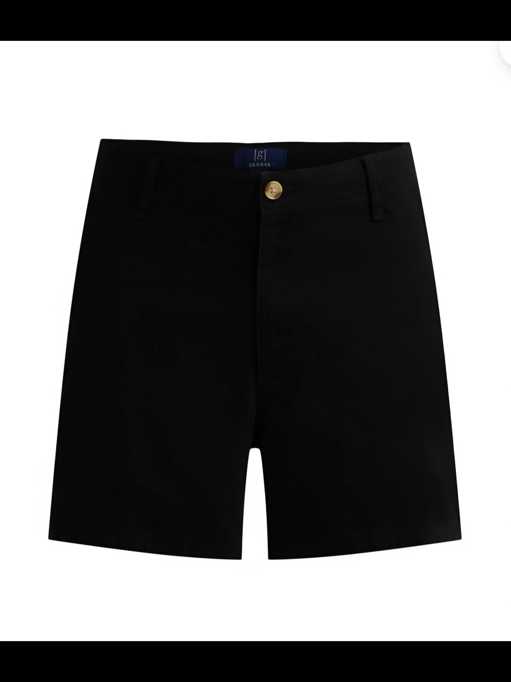 George Men's Relaxed Stretch Twill Flat Front Shorts, 9" Inseam Black